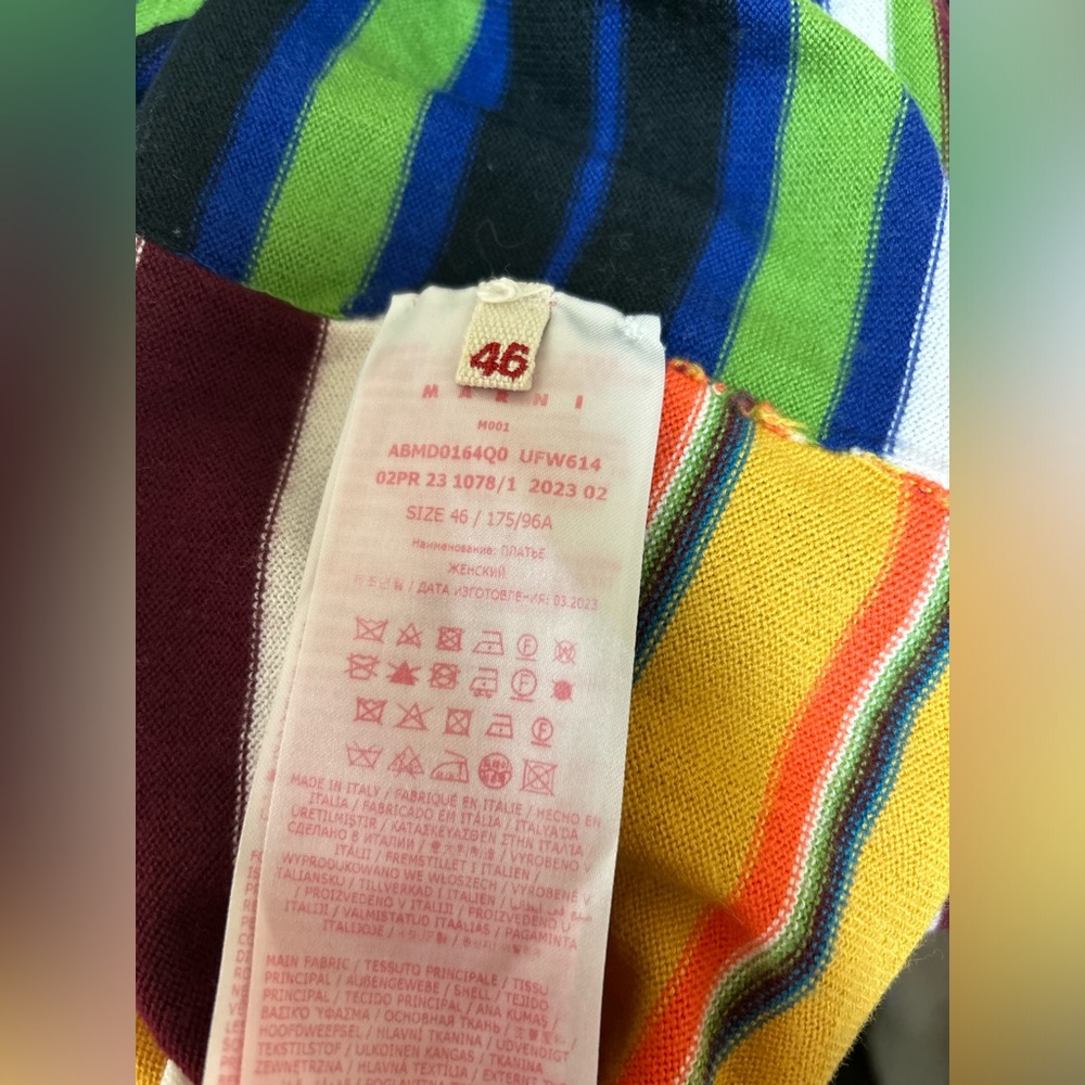 Marni Striped Patchwork Sleeveless Knit Midi Shea… - image 8